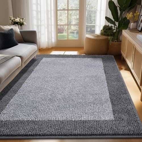 Area Rug 48" x 72", Kitchen Rug for Floor, Bedroom, Roll Packing | Non Slip, Machine Washable, Absorbent, Quick Drying, for Entryway, Living room - color: Grey, size: 48" X 72"