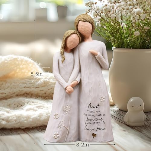 Aunt Birthday Gifts, Gifts for Aunt, Auntie Gift Ideas Figurine | Aunt Gifts, Best Aunt Ever Gift, Gift for Aunts from Niece, Aunts Gifts for Mothers Day, Christmas,Hand-Painted Resin Statue - style: Aunt gifts