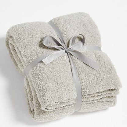 Super Soft Knit Throw Blanket Twin Size Light Grey-Lightweight Plush Fuzzy Fluffy Warm Cozy Blankets and Throws for Sofa Bed All Season Use, 60x80 inches - color: Light Grey, size: Twin(60"x80")
