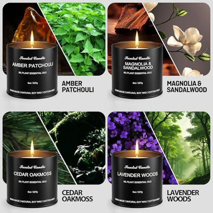 Men’s Scented Candles Set – Soy Wax Aromatherapy Candles for Men, Masculine Scented Candles with Essential Oils, Long Lasting Strong Scent, Luxury Gift Candles for Men,Dad,Him (31oz) - size: 31oz