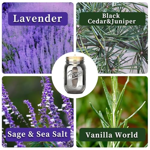 Scented Candle Smoke Gray Sands Scented, Classic 22oz Large Jar Single Wick Candle, Over 110 Hours of Burn Time, Perfect for Creating Relaxing Atmosphere (Sage and Sea Salt)