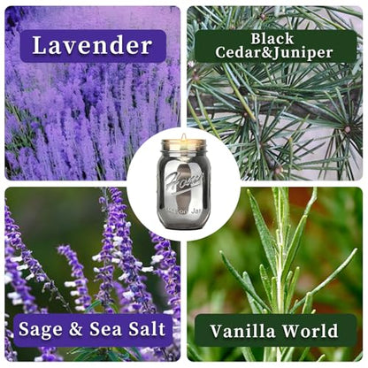 Scented Candle Smoke Gray Sands Scented, Classic 22oz Large Jar Single Wick Candle, Over 110 Hours of Burn Time, Perfect for Creating Relaxing Atmosphere (Sage and Sea Salt)