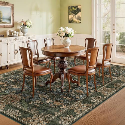5x7 Washable Area Rug Non Slip Throw Carpet for Bedroom Gold Green - color: Gold Green (Larger Pattern), size: 5' x 7' (Rectangular)