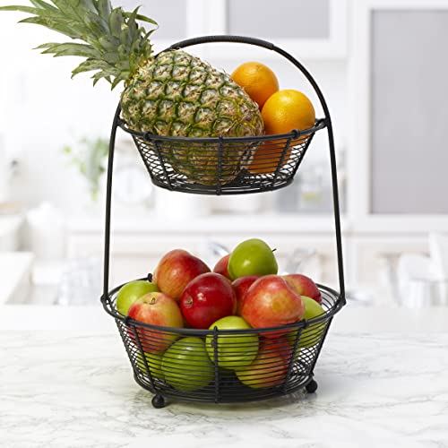 Gourmet Basics by Mikasa Tulsa Fruit Metal Storage Basket, 2-Tier - style: Tulsa