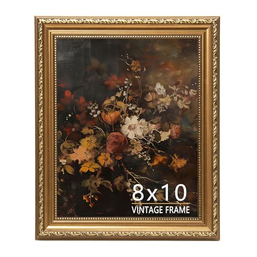 8x10 Picture Frame, Vintage Bronze Gold Picture Frame for Tabletop & Wall Mount, Antique Photo Frame 8 x 10 for Living Room, Bedroom, Office or Gallery Wall, Retro Home Decoration Gift - 1 Pack - color: Bronze Gold, size: 8x10 - 1 Pack