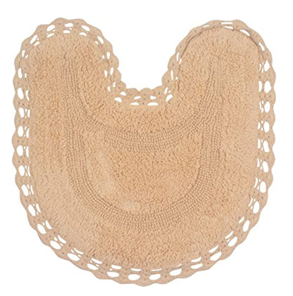 Home Weavers Hampton Crochet Reversible Bathmat 100% Cotton Bathroom Rugs Set, Washable Rug, Extra Soft and Absorbent Bath Rug, Kitchen Mat, Bath Mat Set, Mat Non Slip, 20"x20" Contour, Linen - color: Linen, size: 1'8" x 1'8" (Contour)