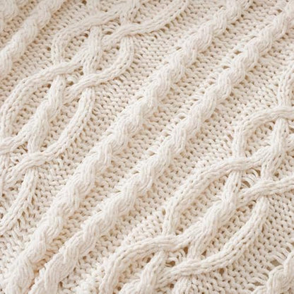 Battilo Cream White Ivory Throw Blanket for Couch, 51x 67 Inch, Woven Chenille Knit Throw Blanket for Chair, Super Soft Warm Decorative Textured Throw Blanket for Bed, Sofa and Living Room. | White Throw Blanket, Ivory Knit Blanket, Soft Woven Chenille Kn