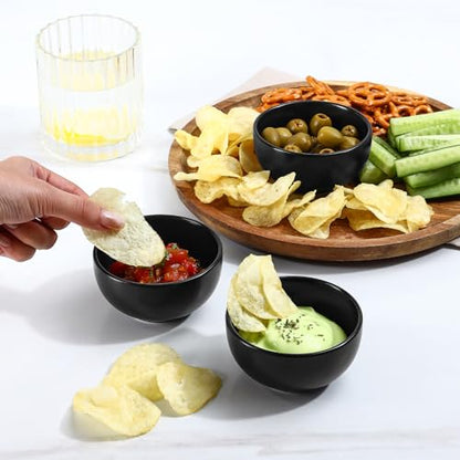 Selamica Ceramic Dipping Bowls 4 oz, Mini Dip Bowls Set of 6 for Sauce, Condiment, Side Dish, Charcuterie Board, Microwave Dishwasher Safe, Matte Black - color: Matte Black, size: 4 Oz