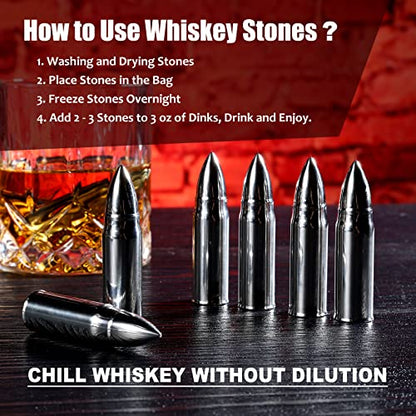 Whiskey Gifts for Men Husband, Anniversary Birthday Bourbon Gifts for Him | Fathers Day Wedding Gifts Ideas from Wife, Stainless Steel Whiskey Stones and Whiskey Glasses Set, Holiday, Groomsmen Gifts - style: Straight Glasses+Stainless Steel Stones for Hu