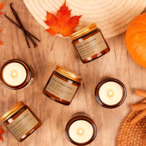 Candles for Home Scented, 6 x 3.5 oz Soy Wax & 150 Hours Long Lasting Fall Candles, Gifts for Women Birthday Thanksgiving Day Merry Christmas - color: 6 Pack Fall Candles