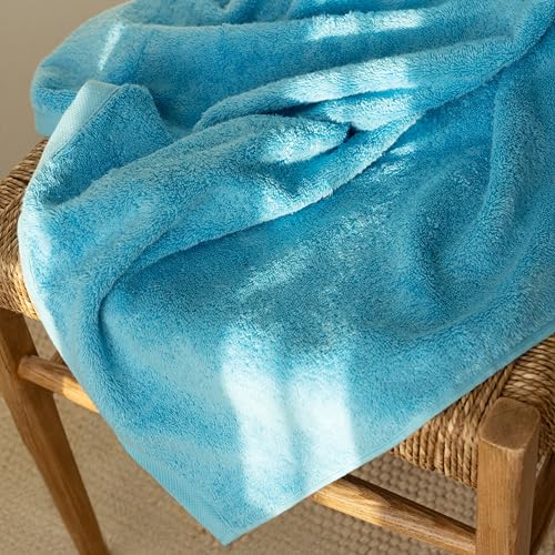 SALBAKOS 4-Piece 100% Turkish Cotton Bath Towels, 27x54 inch, Aqua | Standard Size, 630 Gsm Thick Super Soft Highly Absorbent Quick-Dry Bathroom Towel, Premium Hotel & Spa Quality Made in Turkey - color: Aqua, size: 4 Bath Towels