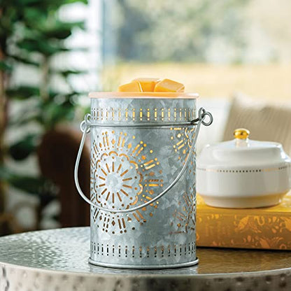 Candle Warmers ETC. Illumination Fragrance Warmer- Light-Up Warmer for Warming Scented Candle Wax Melts and Tarts or to Freshen Room, Silver Galvanized Tin - size: Galvanized Tin