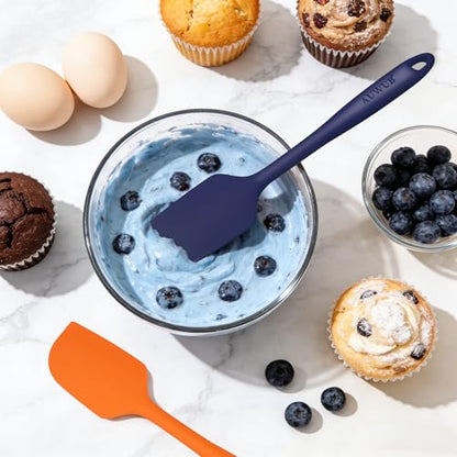 5PCS Silicone Kitchen Utensils Set, Heat Resistant Spatula Set | Cooking Tools Made of Food Grade BPA Free Silicone, Heat Resistant Design Protects Nonstick Cookware for Everyday Meals - color: Navy Blue