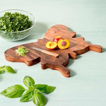 Sophia Art 100% Acacia Wooden Chopping Board, Butcher Block for Vegetables, Cafe and Restaurant, Serving Board,Charcuterie Board Cutting Board, Brown (Butterfly Board, 11"L x 13"W) - color: Butterfly Board, 11"L x 13"W