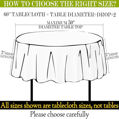 BYDOLL Table Cloth 60 Inch Round Tablecloth Fits Max50 Inch Diameter Table Top,Pink Polyester Washable Wrinkle-Free Spillproof Tablecloth for Party Patio Cover - color: Pink, size: 60" x 60" (Round-Fits Tables 36''-48'')