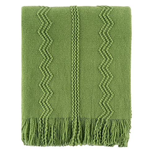 BATTILO HOME Moss Green Throw Blanket for Couch, Spring Decorative Green Blankets for Sofa, Spring Throw Blanket, 50"x60" - color: Green, size: 50 x 60 in.