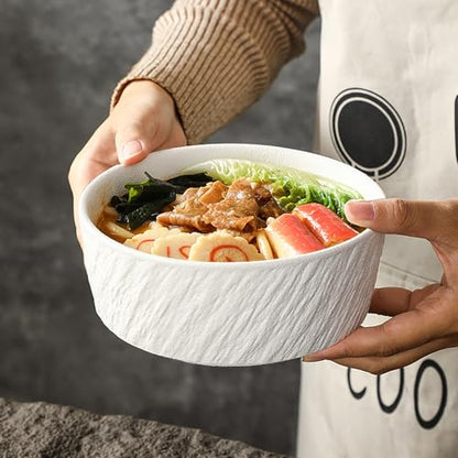 AOSIFIEL Ceramic Dinnerware set for 4, 16 pcs, Dish set for 4, Plates and Bowls Set Porcelain, Dishware Sets Stoneware Dinner Plates Sets White Platos de Cocina Vajilla - color: White Rock-Textured（16pcs）