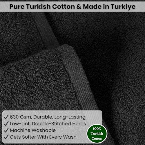 SALBAKOS Luxury 100% Turkish Cotton Bath Sheet 40x80 in (1-Piece, Black) | Extra Large Jumbo Oversized Bathroom and Beach Towel, Super Soft Highly Absorbent Thick Premium Hotel Quality, Made in Turkey - color: Black, size: Jumbo Bath Sheet
