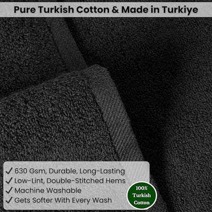 SALBAKOS Luxury 100% Turkish Cotton Bath Sheet 40x80 in (1-Piece, Black) | Extra Large Jumbo Oversized Bathroom and Beach Towel, Super Soft Highly Absorbent Thick Premium Hotel Quality, Made in Turkey - color: Black, size: Jumbo Bath Sheet