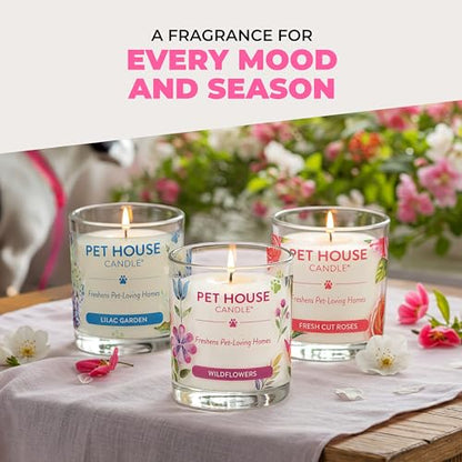 Pet House Candles, Clean Burning, Long Lasting Pet Odor Candles, Plant-Based, 60 Hour Burn Time - Tropical Fruit, 9 oz, 2 Pack - color: Tropical Fruit, size: Pack of 2