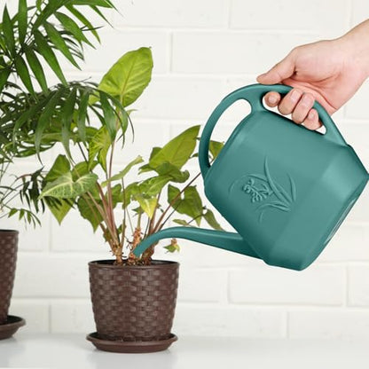 ZXJ Plant Watering Can - for Indoor and Outdoor Home Garden Plants - with Long Spout - Emerald Green - 1/2 Gallon - color: Emerald Green