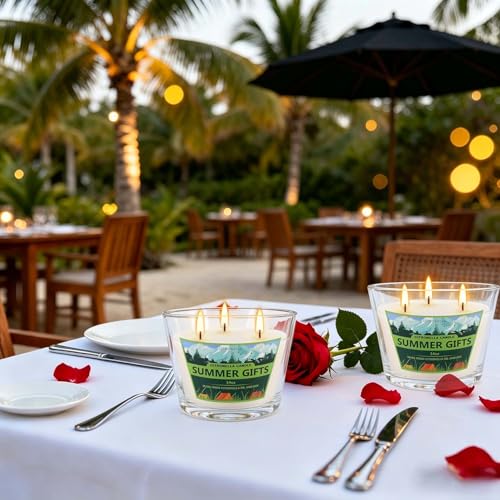 2 Pack 3-Wick Glass Cup Citronella Candles(14oz), Natural Soy Wax Clean Burning & Smokeless,citronella Scented Candle & Outdoor Candle,Camping Bar Counter Yard, Summer Gift. - color: 2Pack1-3WickClear cup