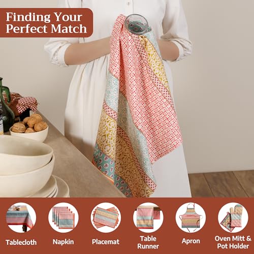 Maison d' Hermine Kitchen Towels Set of 3, 100% Cotton | Reusable, 27.50" x 20" - color: 005 - Provence