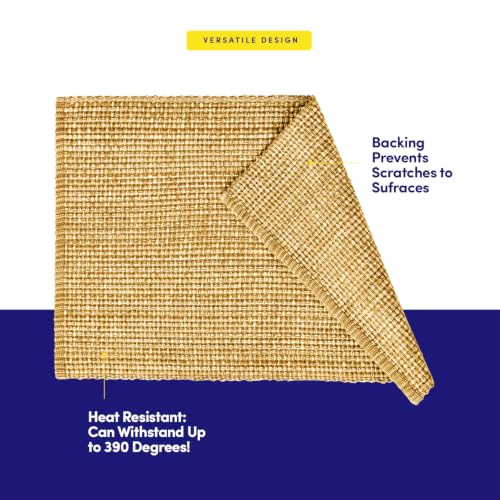 Sweet Home Collection 100% Cotton Placemats for Dining Room Rectangle Two Tone Woven Fabric 13" x 19" Soft Durable Table Mat Set, Set of 6, Gold - color: Gold, size: Rectangle 13" x 19"