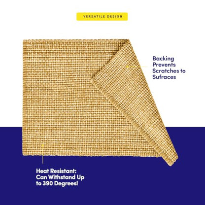 Sweet Home Collection 100% Cotton Placemats for Dining Room Rectangle Two Tone Woven Fabric 13" x 19" Soft Durable Table Mat Set, Set of 6, Gold - color: Gold, size: Rectangle 13" x 19"