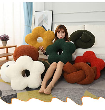 Nordic Style. Flower-Shaped and Ball Throw Pillows. Sofa Cushions. Plush Throw Pillow. (Dark Green Ball, 33cm (12.99inch)) - color: Dark Green Ball, style: Ball 33cm (12.99inch)