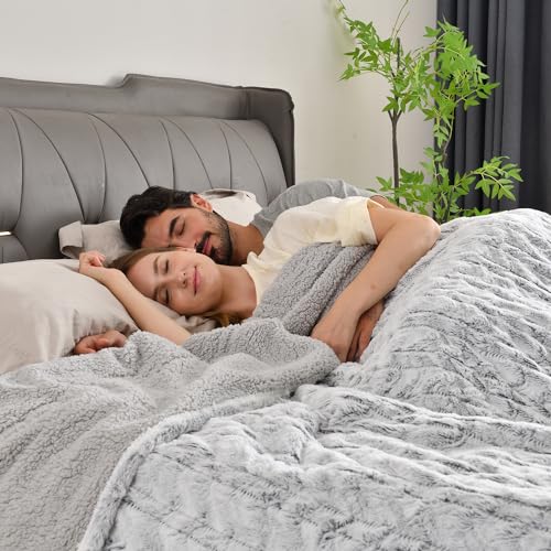 Bearhug Electric Blanket Full Size 77" x 84", 10 Heat Settings Heated Blanket, 1-12 Hour Auto Shut-Off, Faux Fur & Sherpa Dual-Sided Heating Blanket, Machine Washable, Gift-Ready Elegant Packaging - color: Dreamy Milky Way, size: Full Size 77" x 84"
