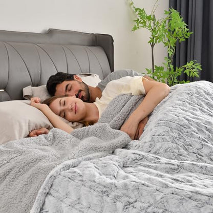Bearhug Electric Blanket Full Size 77" x 84", 10 Heat Settings Heated Blanket, 1-12 Hour Auto Shut-Off, Faux Fur & Sherpa Dual-Sided Heating Blanket, Machine Washable, Gift-Ready Elegant Packaging - color: Dreamy Milky Way, size: Full Size 77" x 84"