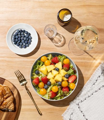 7.5" Ceramic Pasta Bowls Set of 4, Salad Bowls | Versatile Serving Bowls for Pasta, Salad, Fruit & Noodles, Housewarming & Wedding Gift, Desert Sage - color: Desert Sage, size: 7.5 Inch
