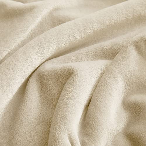KMUSET Super Soft Throw Blanket Premium Silky Flannel Fleece Throw Size Beige Microfiber Lightweight Blanket All Season Use - color: Beige, size: Throw(50"x60")
