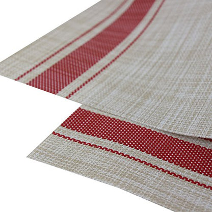 Placemats Place Mmats Indoor Set of 6 Washable Easy to Clean PVC Placemat (placemats Set of 6, Red) - color: Red, size: placemats set of 6