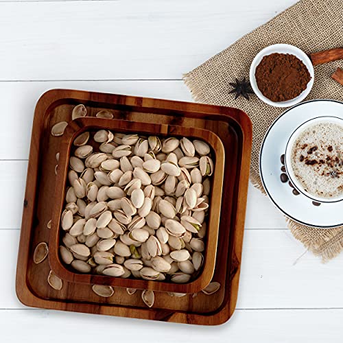 FANATU Wood Pistachio Snack Bowl with Shell Storage, Double Dish Nut Bowl | Magnetic Removable Lid Creates A Convenient Nut Serving Tray For Quick Refills, Cleanup, Movie Nights And Parties - color: Brown