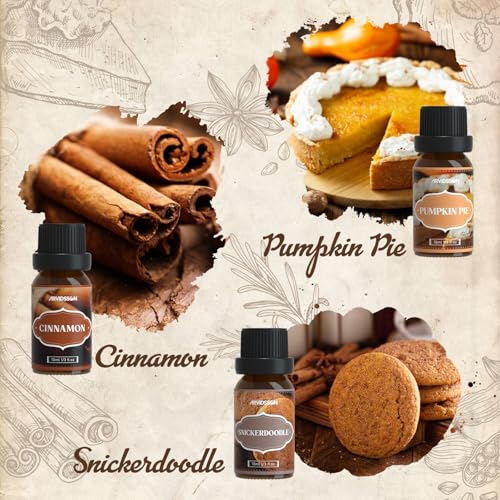 ARVIDSSON Autumn Spice Essential Oils Set, Fall Essential Oil for Diffuser - Cinnamon, Pumpkin Pie, Harvest Spice, Apple Cider, Gingerbread, Snickerdoodle, Cozy Fragrance Oils - color: Brown