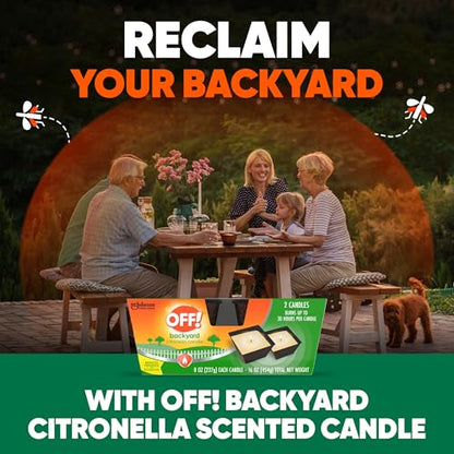 OFF! Backyard Citronella Scented Candle, Ambiance Enhancing Centerpiece, Burns for up to 25 Hours, 8 oz (Pack of 2) - size: 8 Ounce (Pack of 2)