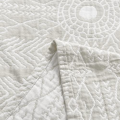 jinchan 100% Cotton Muslin Blanket Twin Boho Throw Blanket 50x60 Light Gray | 3-Layer, Tribal Geometric Quilt, Cooling Breathable Lightweight, for Adult, Soft, Reversible, Summer, Couch, Sofa, Bedroom - color: A. Boho Light Grey, size: 50"x60"