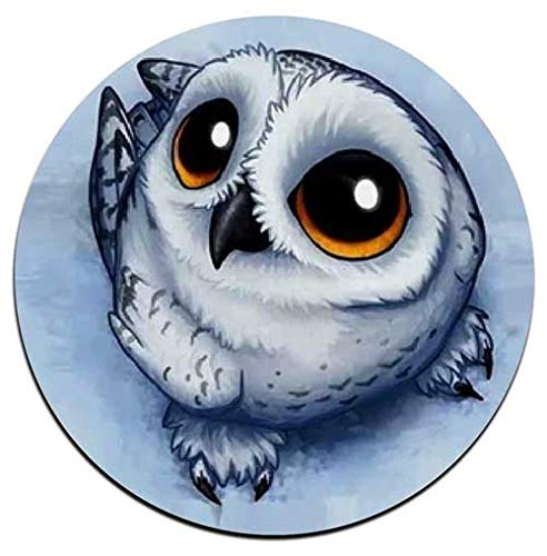Cute Owl Round Coaster Set - Made of Recycled Rubber - Set of 4 - color: Cute Owl