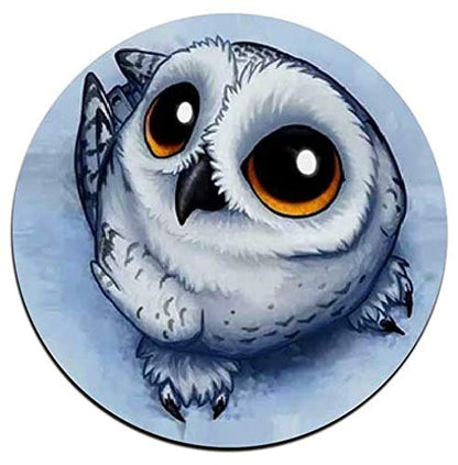 Cute Owl Round Coaster Set - Made of Recycled Rubber - Set of 4 - color: Cute Owl