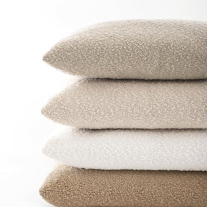 18x18 Boucle Throw Pillow Covers, Set of 2, Beige - color: Beige, size: 18" x 18" (Pack of 2)