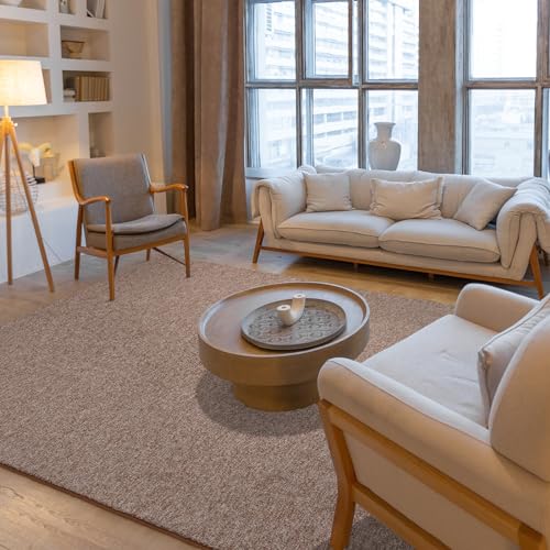 Modern Soft 5x8 Area Rug for Living Room, Washable Rugs for Bedroom | Indoor Non Slip Memory Foam Rug, Low Pile Accent Floor Carpet for Kids Dorm Playroom Nursery Classroom Decor, Brown and White - color: Brown and White, size: 5' x 8' (Rectangular)