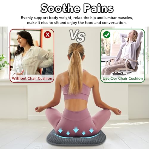 Grey Foam Seat Cushions Kitchen Chairs Pads for Dining Chairs Non Slip Office Seat Cushions Washable U Shaped Soft Thick Large Metal Wooden Chair Cushions,17" x 15" | Grey 17x15 U Shaped Washable Soft Thick Memory Foam Large Office Metal Wooden Outdoor Pa