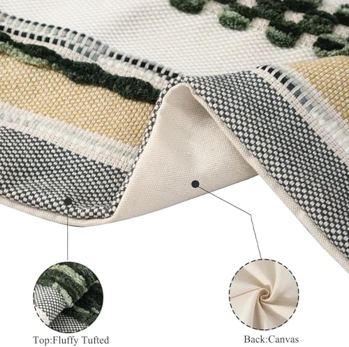 Boho Throw Pillow Covers 18x18 Inch Set of 2 Dark Green | Durable Fabric,Stripe Pillow Covers,Farmhouse Cushion Case,Chenille Pillow Cases,Neutral Pillowcase for Sofa Couch Bed - color: Dark Green Stripe, size: 18" x 18" (Pack of 2)