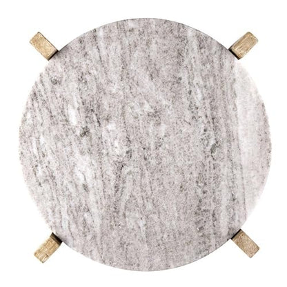 Santa Barbara Design Studio Charcuterie Boards for Cheese, Meat, and Fruit Marble Board on Mango Wood Stand, 12.25" L x 10" W x 2" H, Beige - color: Beige