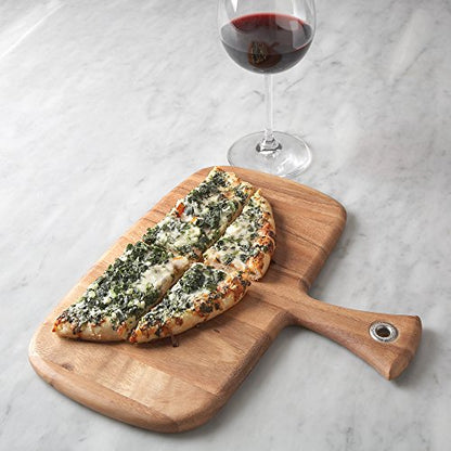 Ironwood Gourmet Small Rectangular Provencale Paddle Board, Acacia Wood | Small Rectangular Serving Board With Handle | Perfect For Serving Charcuterie & Snacks | Beautiful Acacia Wood Paddle Board - size: 12"L x 11"W