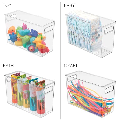 iDesign Tall Plastic Storage Bin with Handles, Set of 2, Clear | For Fridge or Freezer, Made in USA - style: Pack of 2
