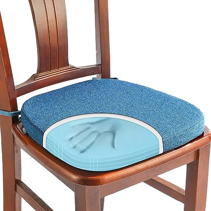 SINOSSO 1 Pack Memory Foam Chair Cushions for Dining Chair, Friendly Woven Fabric 16" U-Shape Comfortable Kitchen Chair Pad, Removable Slip Resistant Seat Cushion (1 Piece, Blue) - color: Blue