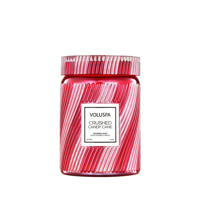 Voluspa Crushed Candy Cane, Large Candle Jar, 18 oz, 100 Hour Burn Time, Coconut Wax for Clean Burning, Handcrafted in the USA - color: 22 - Crushed Candy Cane